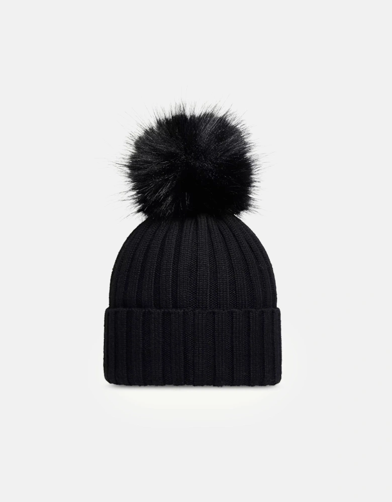 Womens Archive Logo Bobble Hat Black