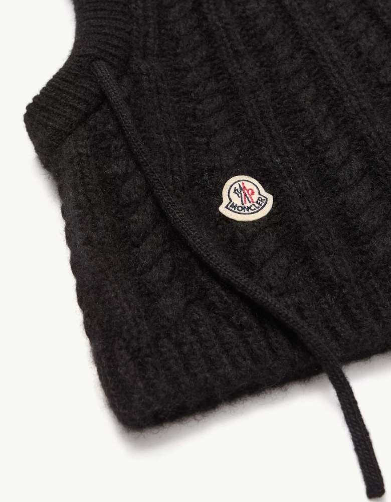 Womens Knitted Balaclava Black