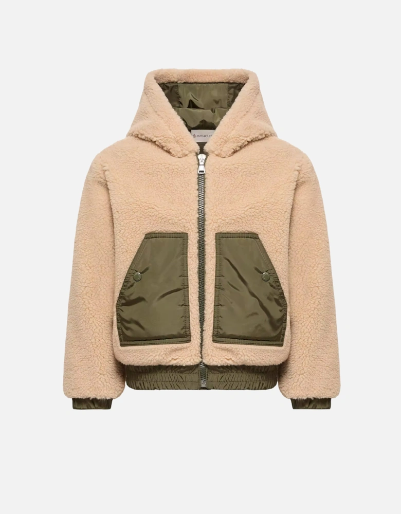 Kids Teddy Hooded Top Beige