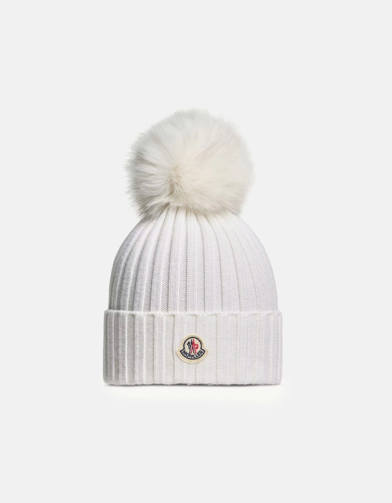 Womens Archive Logo Bobble Hat White