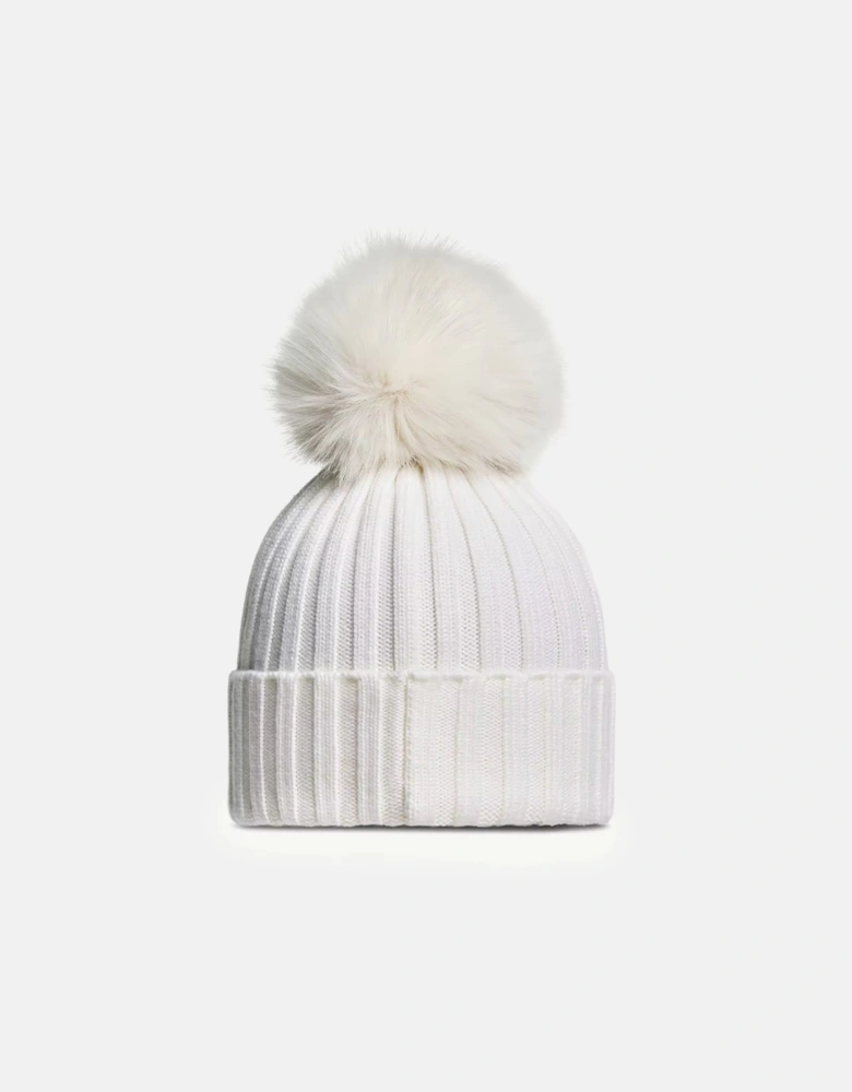 Womens Archive Logo Bobble Hat White