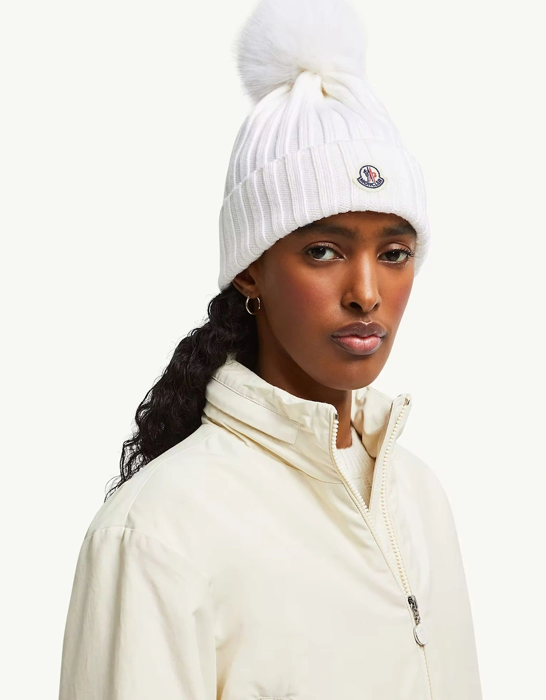 Womens Archive Logo Bobble Hat White
