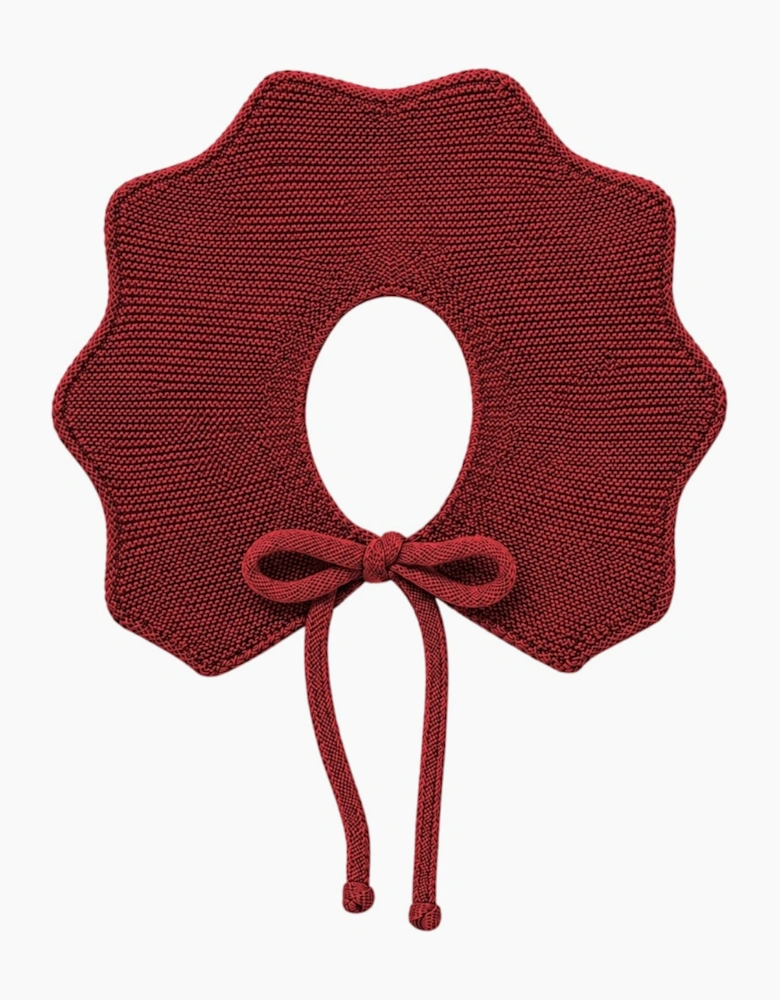 Dark Red Knit Tie Collar