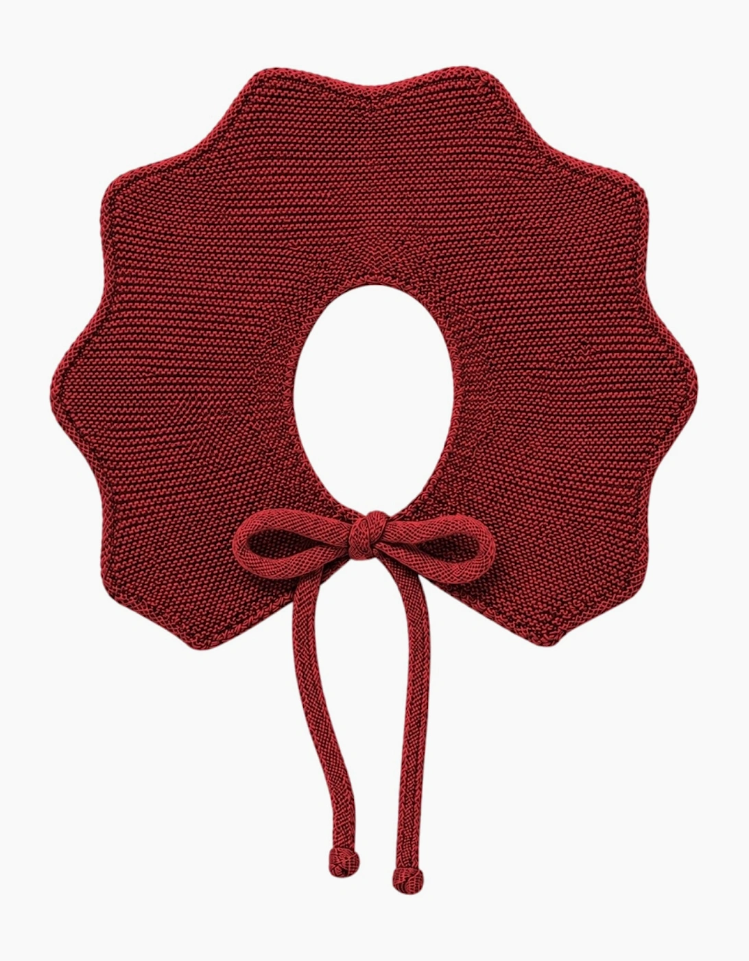 Dark Red Knit Tie Collar