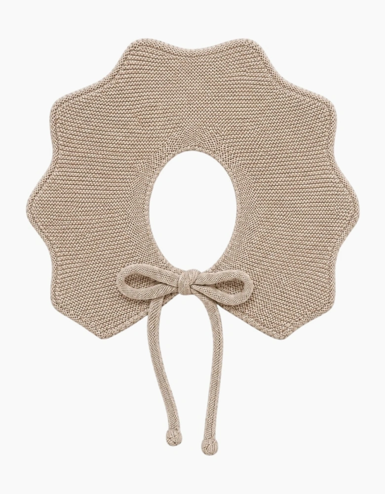 Deep Sand Knit Tie Collar