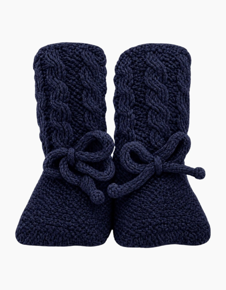 Navy Knit Booties