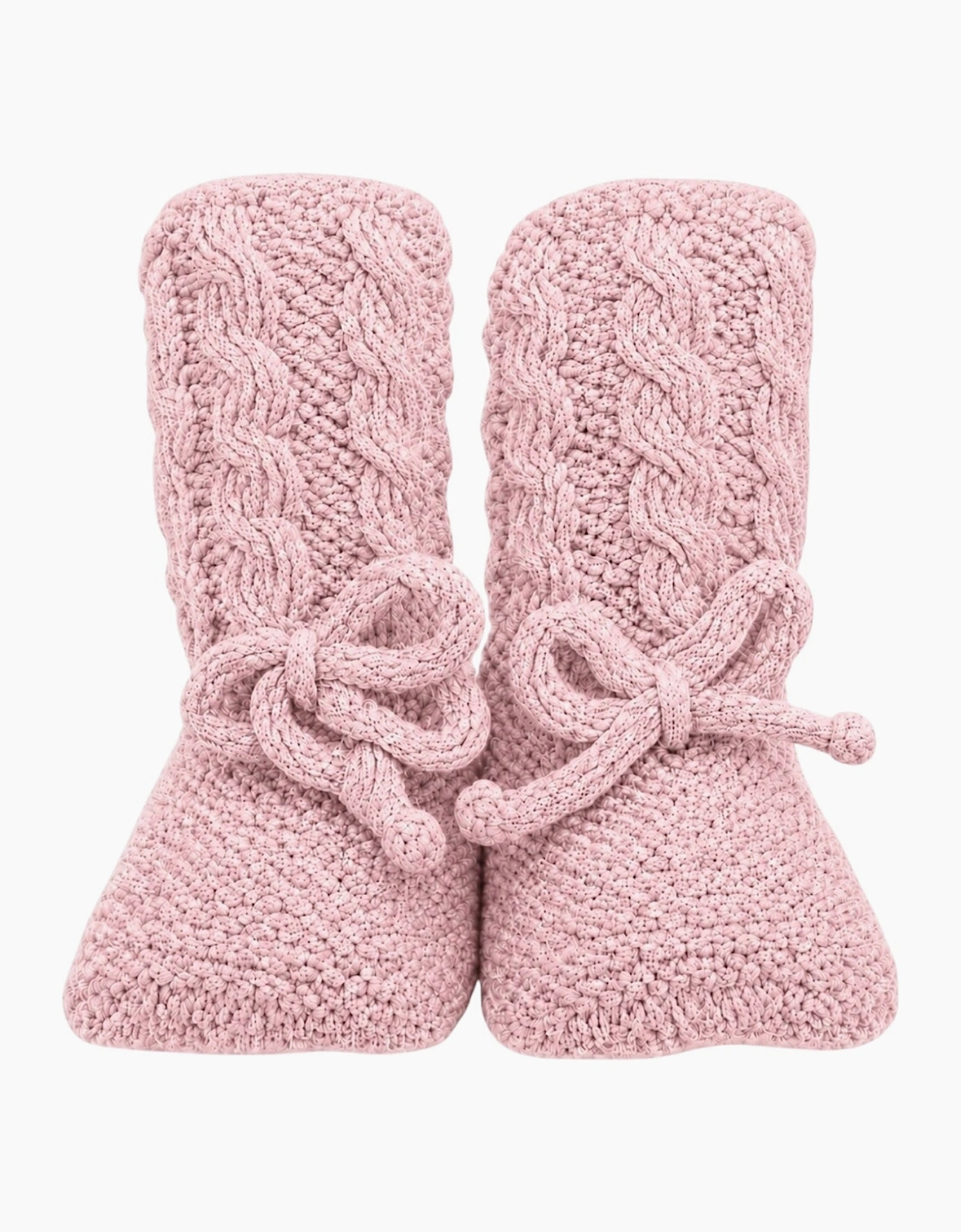 Powder Pink Knit Booties