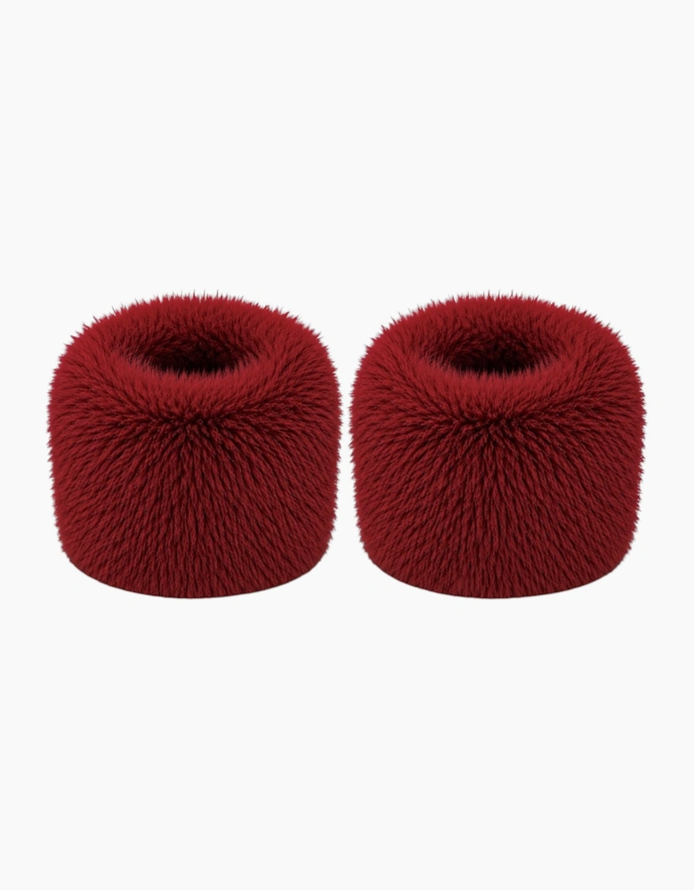Dark Red Real Fur Cuffs