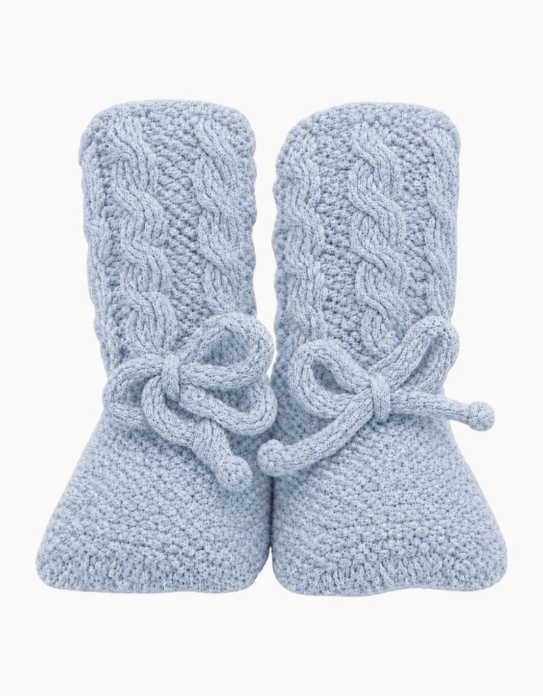Powder Blue Knit Booties