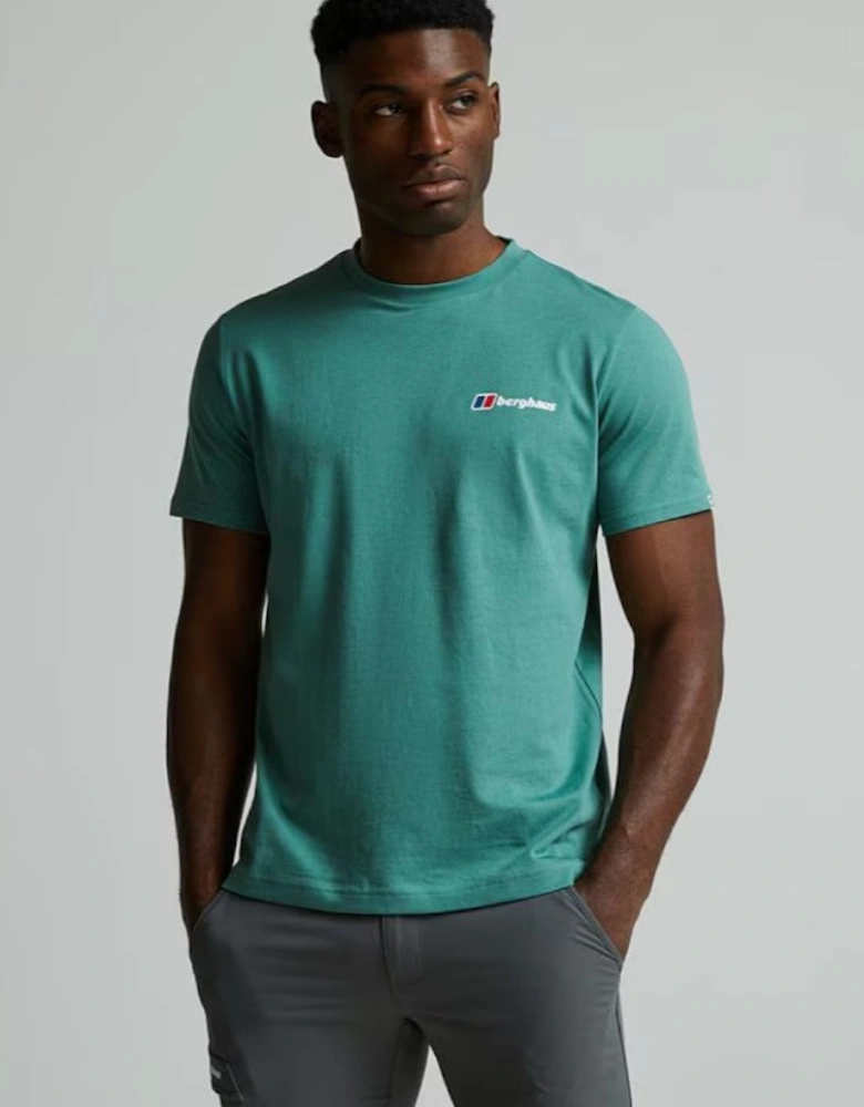 Berghaus Mens Everest Landmark Mountain Ridge Graphic T Shirt in Green