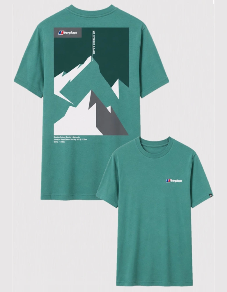 Berghaus Mens Everest Landmark Mountain Ridge Graphic T Shirt in Green