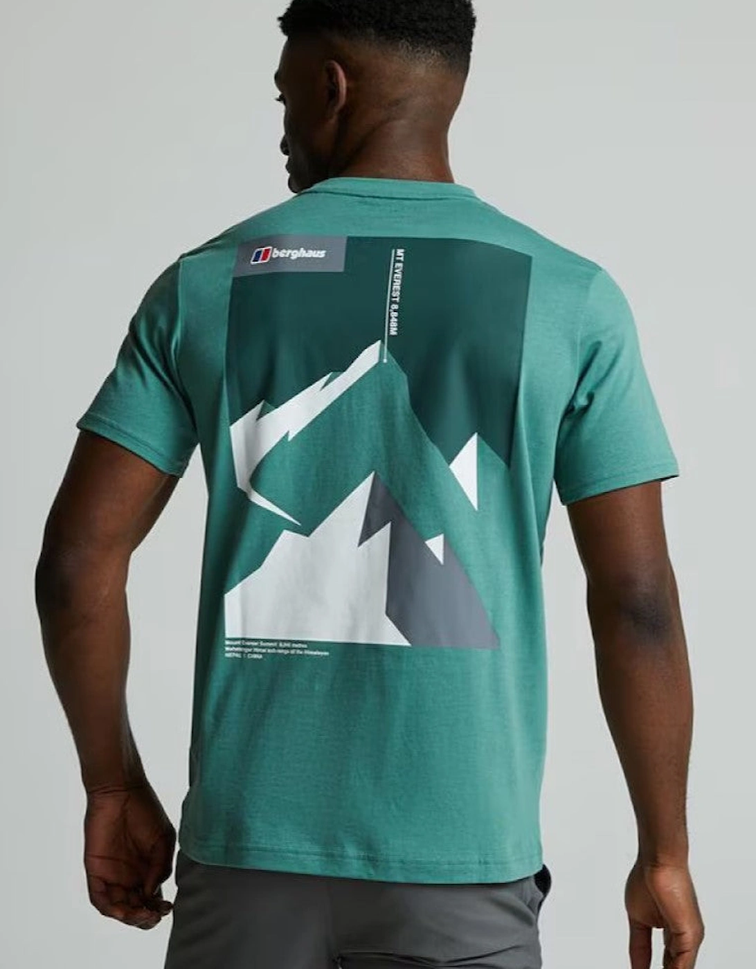 Berghaus Mens Everest Landmark Mountain Ridge Graphic T Shirt in Green
