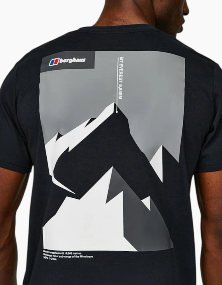 Berghaus Mens Everest Landmark Mountain Ridge Graphic T Shirt in Black