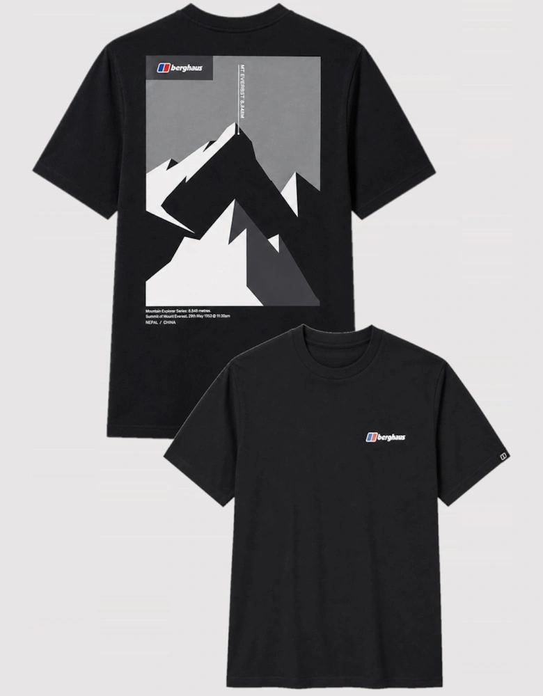 Berghaus Mens Everest Landmark Mountain Ridge Graphic T Shirt in Black