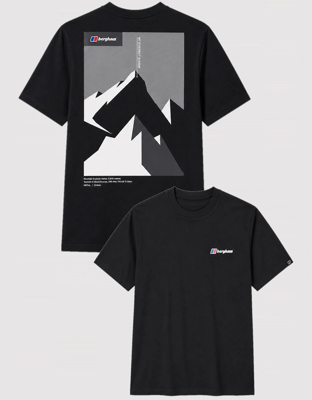 Berghaus Mens Everest Landmark Mountain Ridge Graphic T Shirt in Black