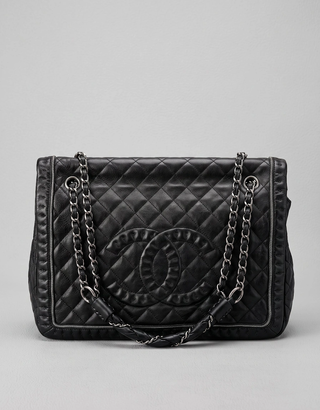 Chanel Black Small Quilted Calfskin Istanbul Accordion Flap Leather Pony-style calfskin