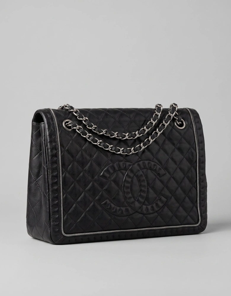 Chanel Black Small Quilted Calfskin Istanbul Accordion Flap Leather Pony-style calfskin