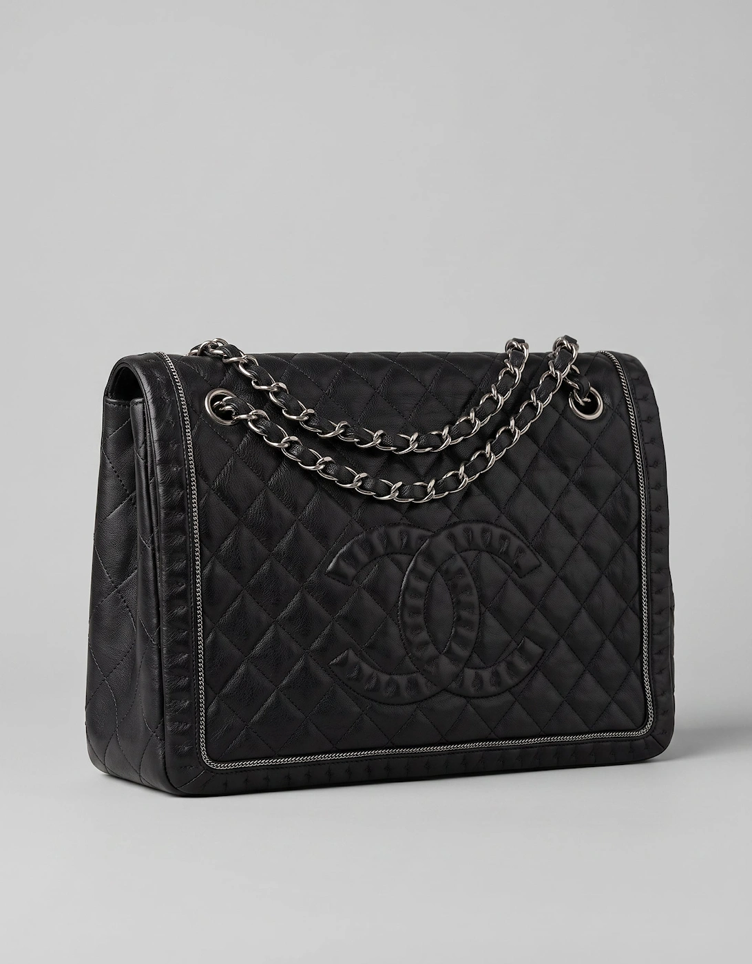 Chanel Black Small Quilted Calfskin Istanbul Accordion Flap Leather Pony-style calfskin
