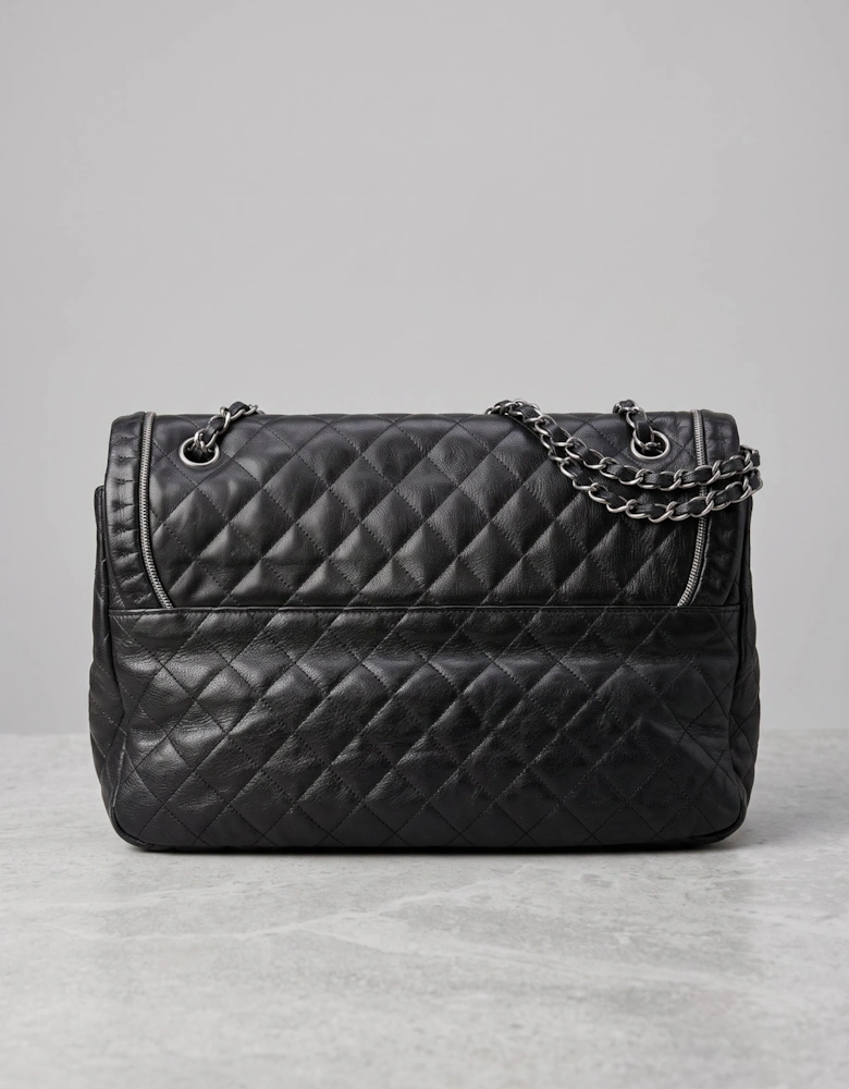 Chanel Black Small Quilted Calfskin Istanbul Accordion Flap Leather Pony-style calfskin