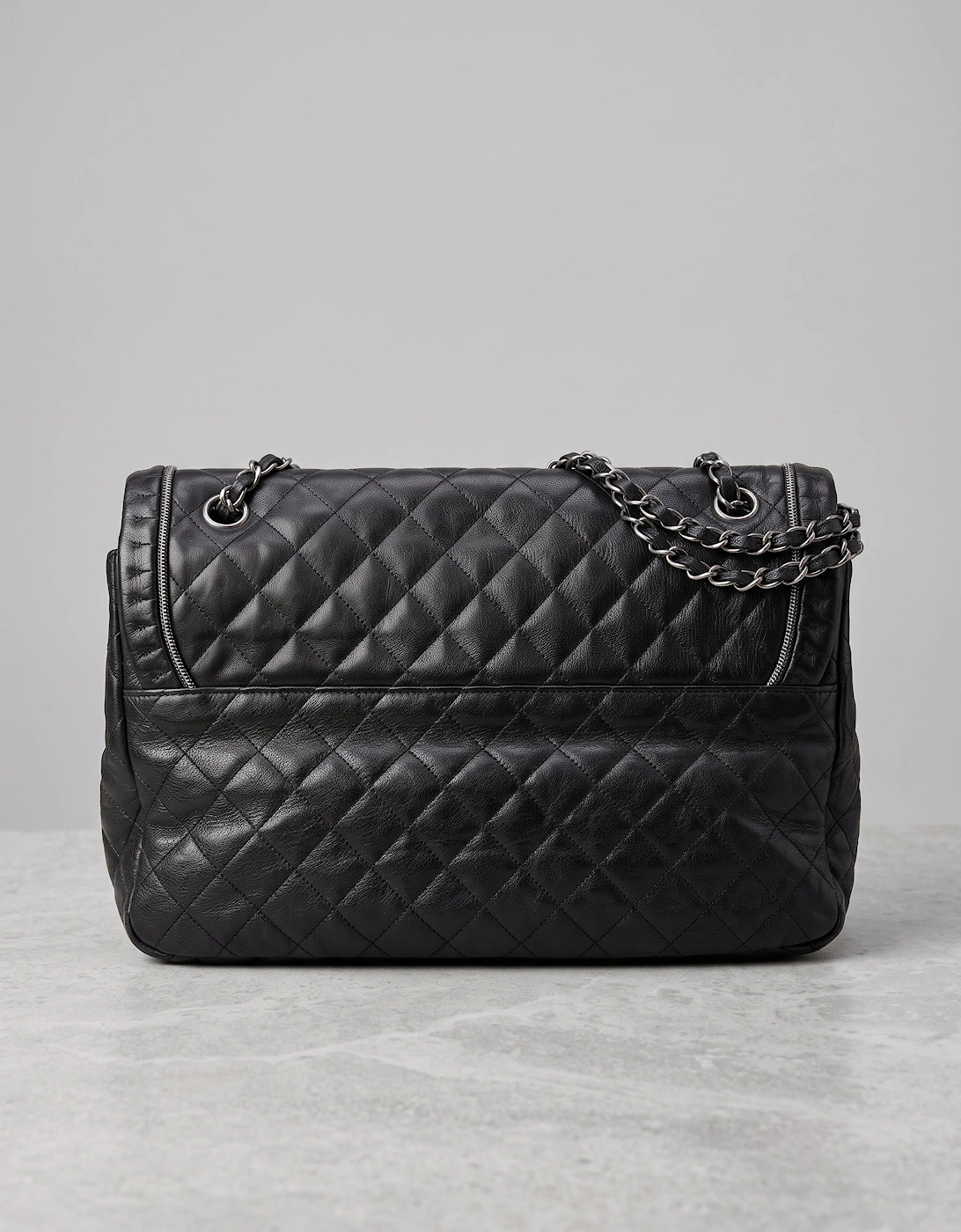 Chanel Black Small Quilted Calfskin Istanbul Accordion Flap Leather Pony-style calfskin