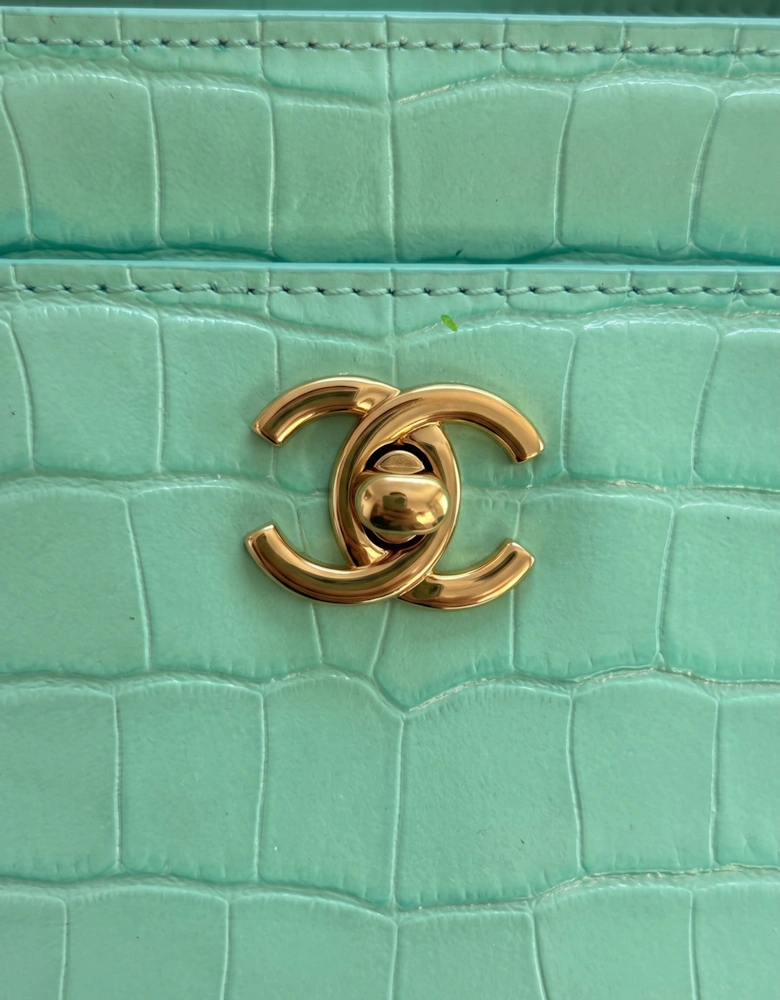 Chanel small tote Crocodile Embossed Calfskin & Gold-Tone Metal Green