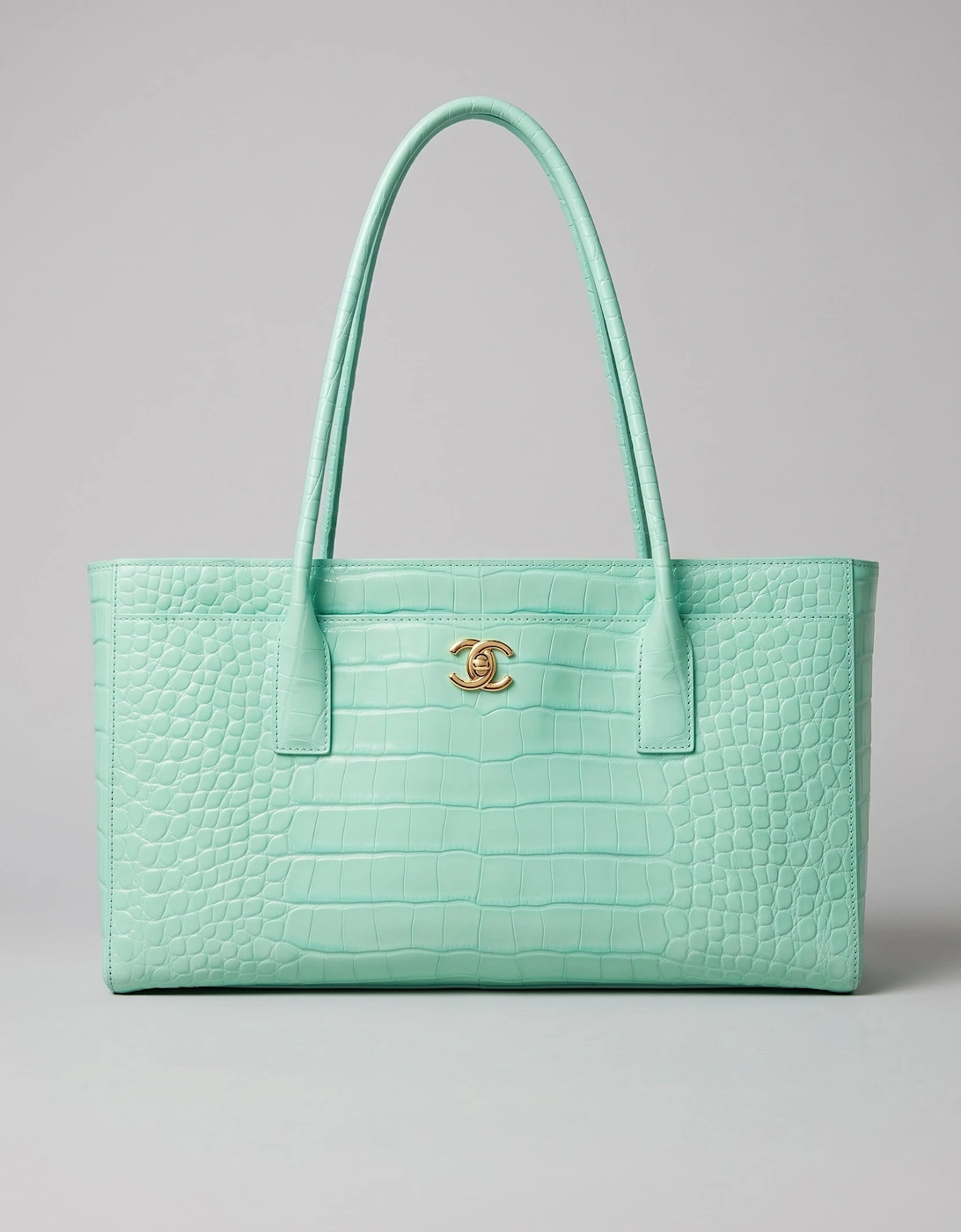 Chanel small tote Crocodile Embossed Calfskin & Gold-Tone Metal Green