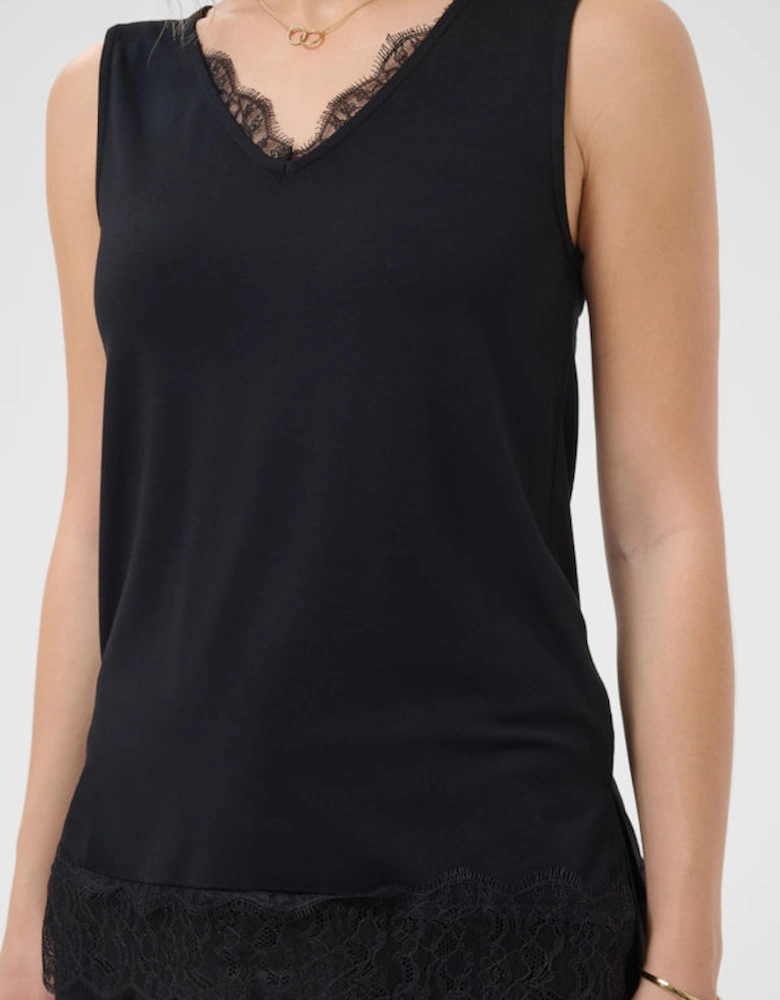 Alvaia jersey top in black