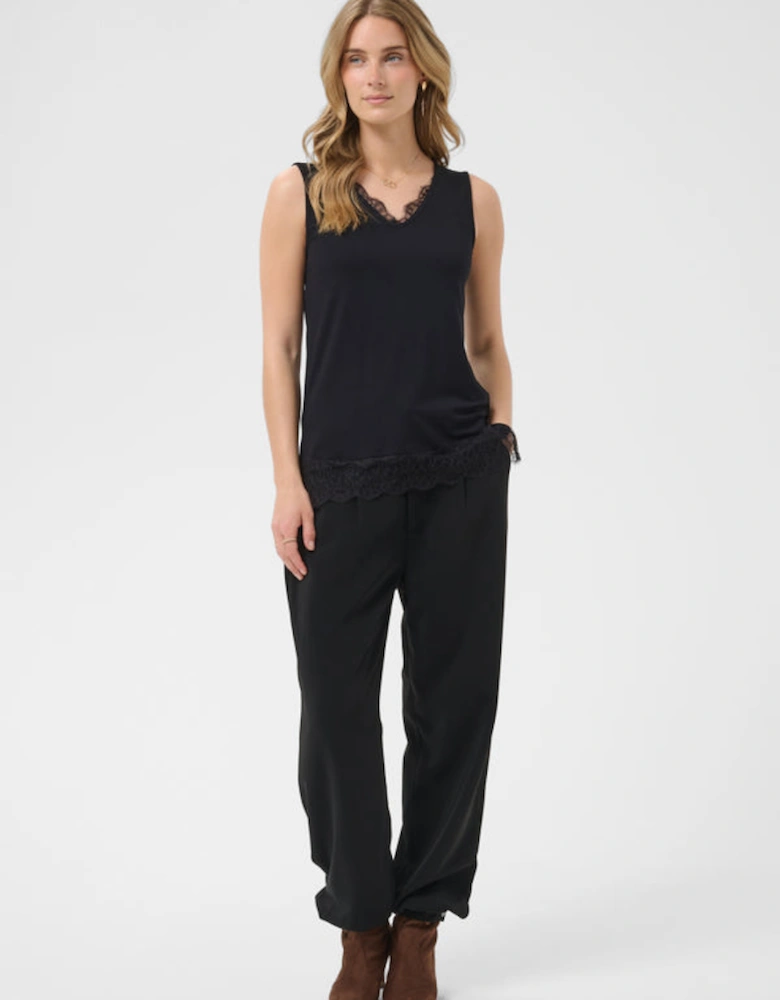Alvaia jersey top in black