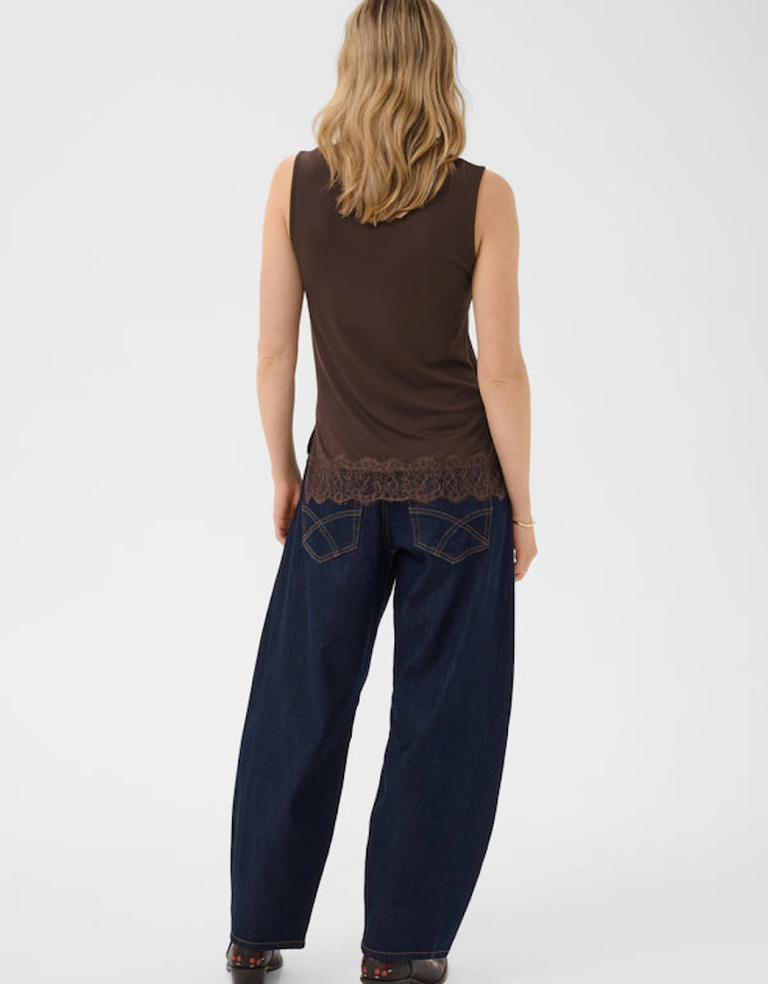 Alvaia jersey top in chocolate