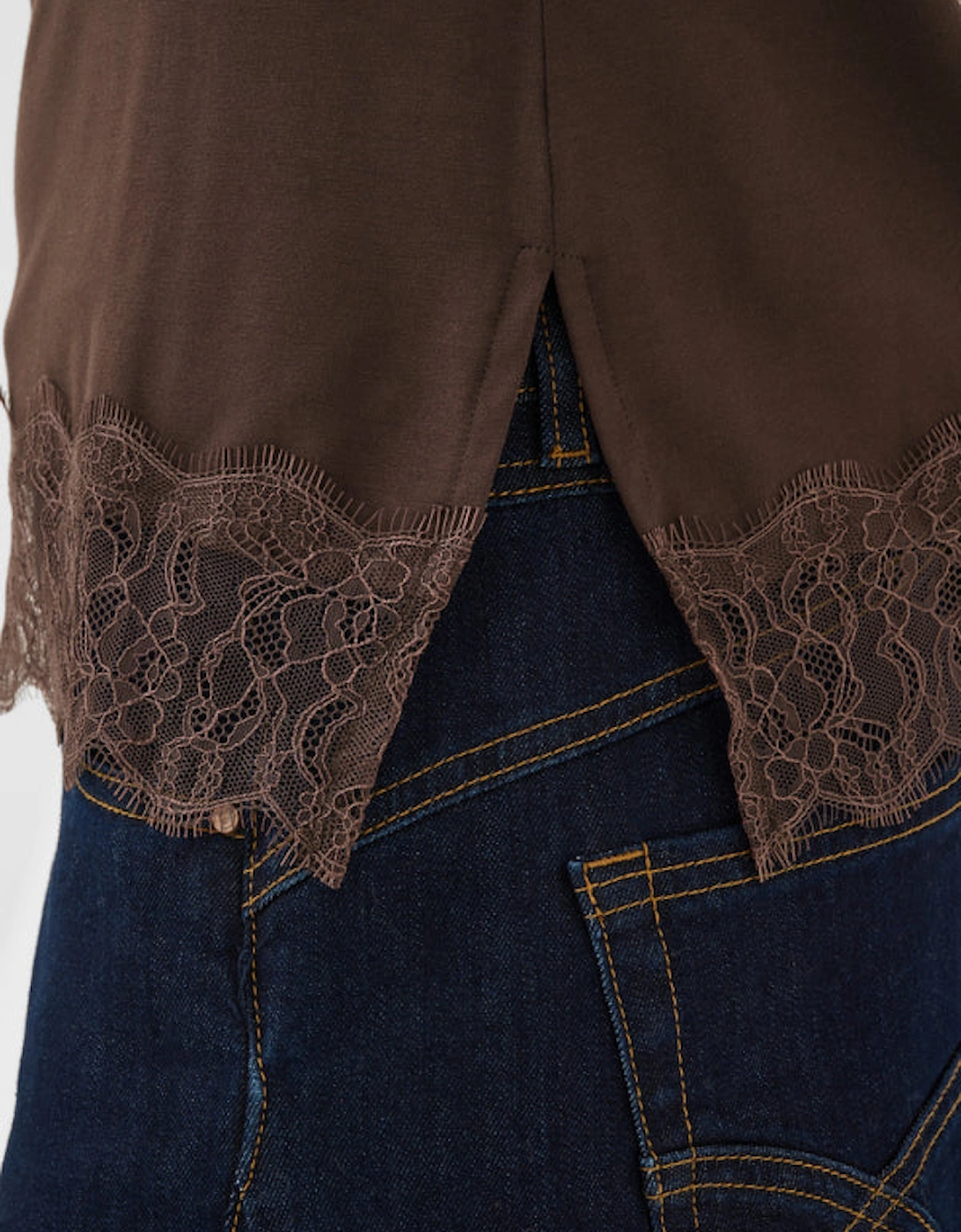Alvaia jersey top in chocolate