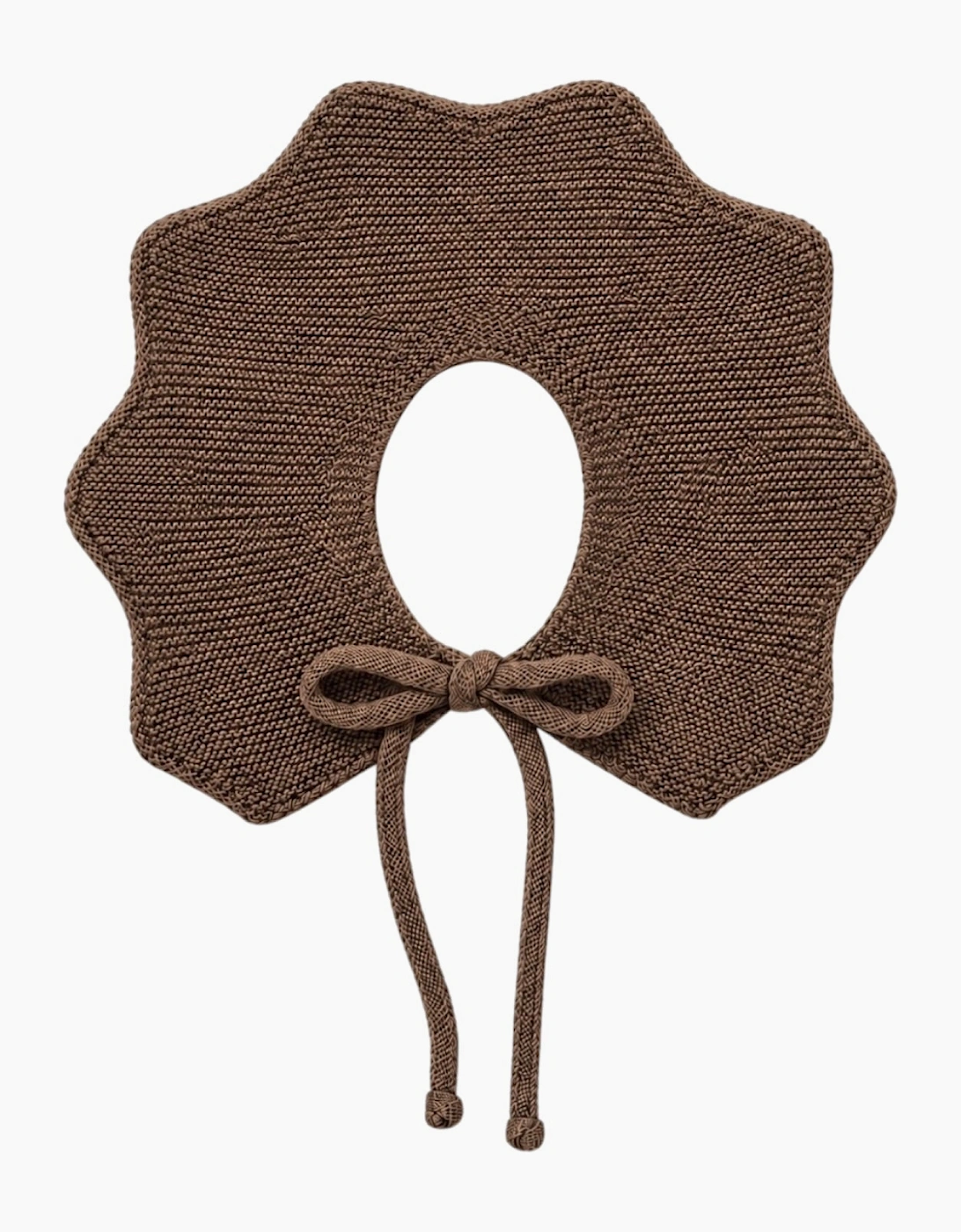 Chocolate Brown Knit Tie Collar