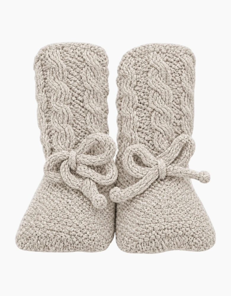 Light Camel Knit Booties