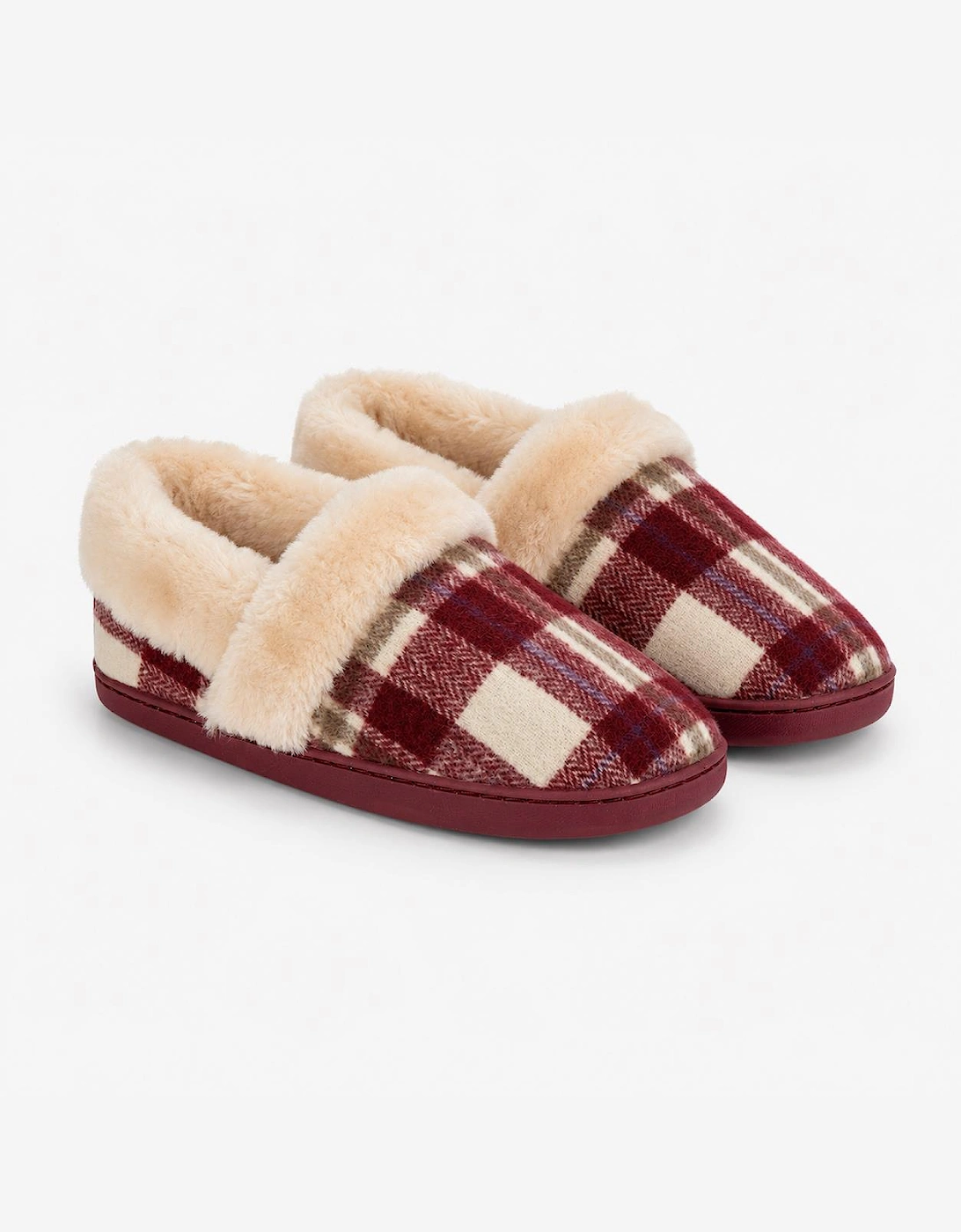 Jo & Joe HERITAGE Womens Moccasin Slippers Cherry