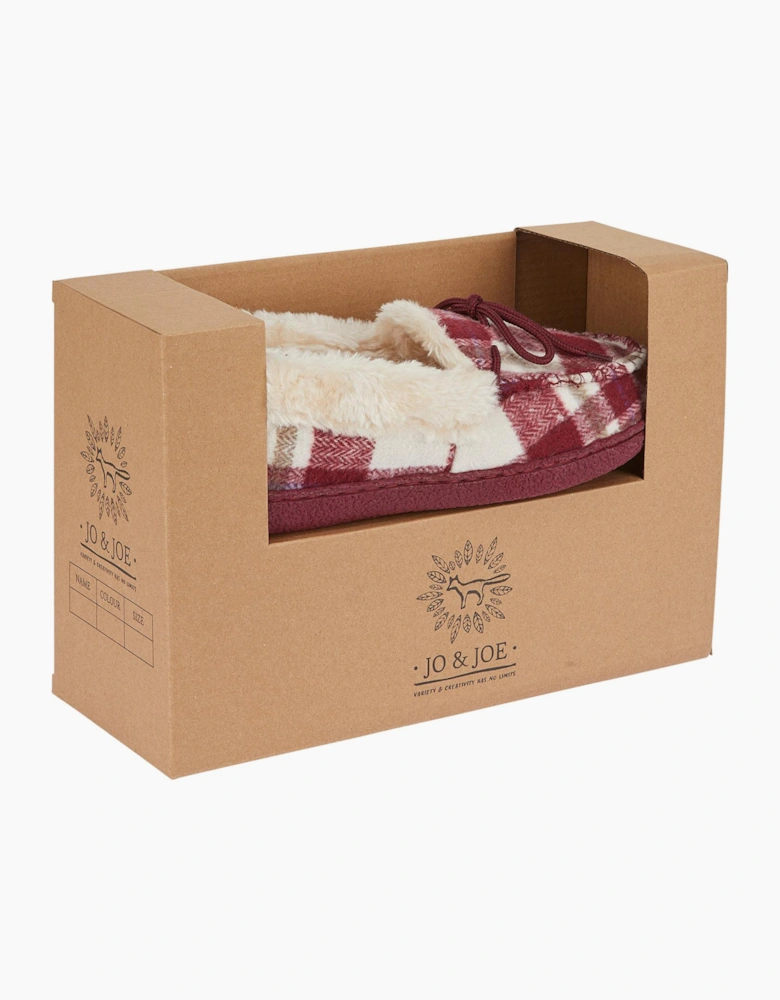 Jo & Joe PEMBROKE Womens Moccasin Slippers Cherry