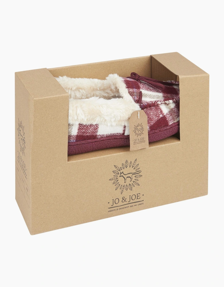 Jo & Joe PEMBROKE Womens Moccasin Slippers Cherry