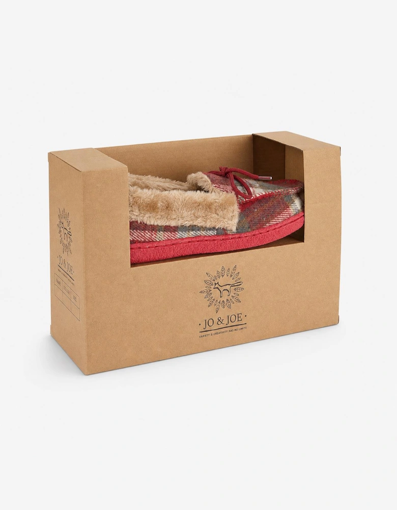 Jo & Joe PEMBROKE Womens Moccasin Slippers Festive Red