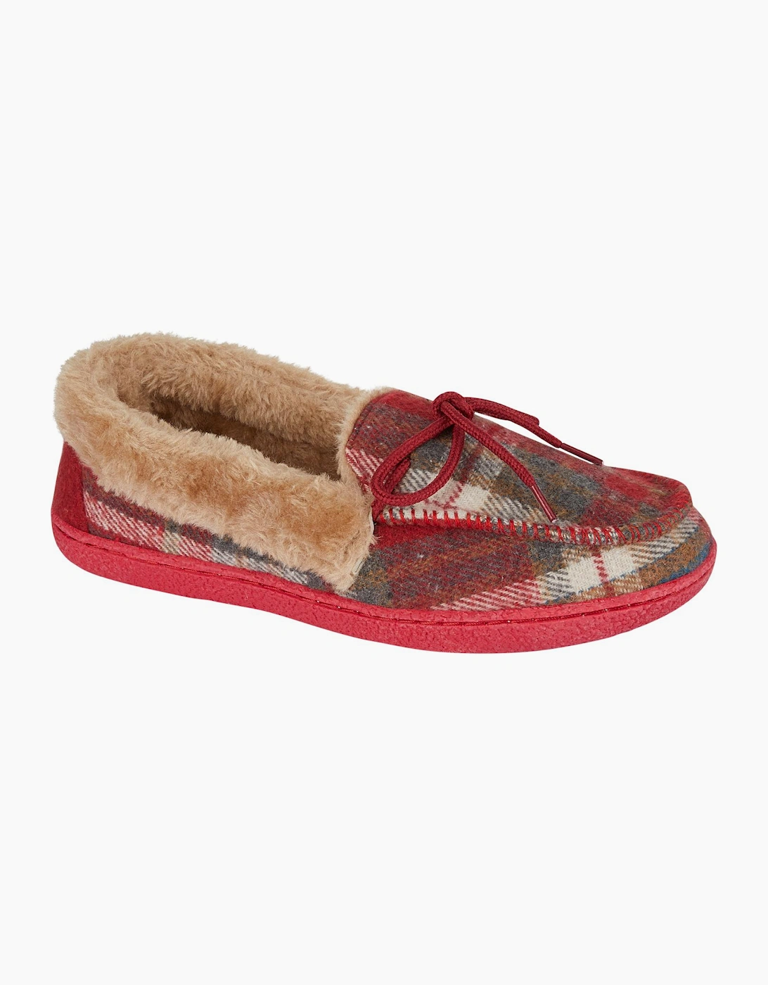 Jo & Joe PEMBROKE Womens Moccasin Slippers Festive Red
