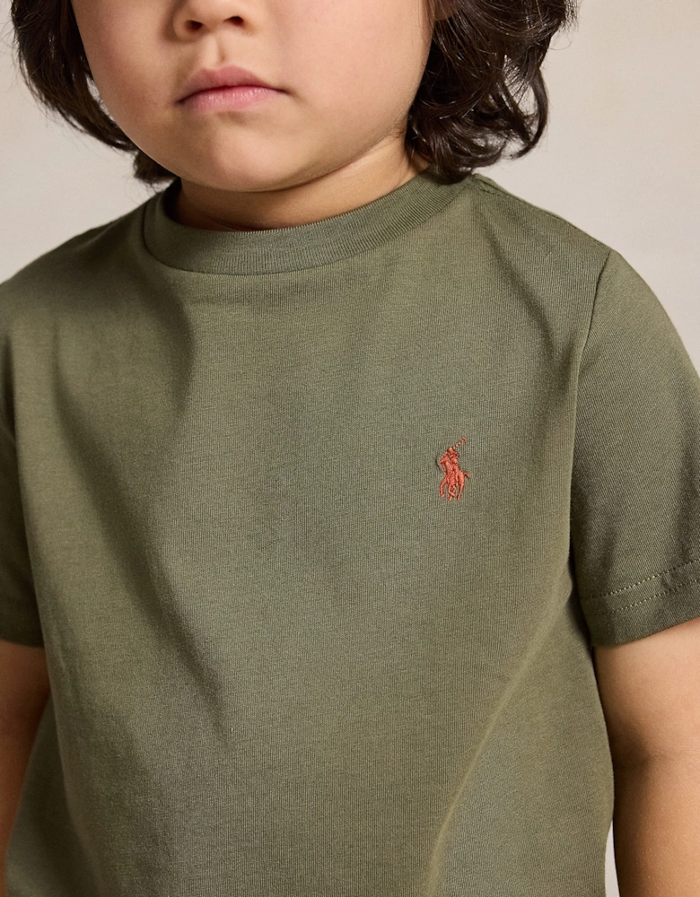 Ralph Lauren Boys Cotton Logo T-Shirt in Green
