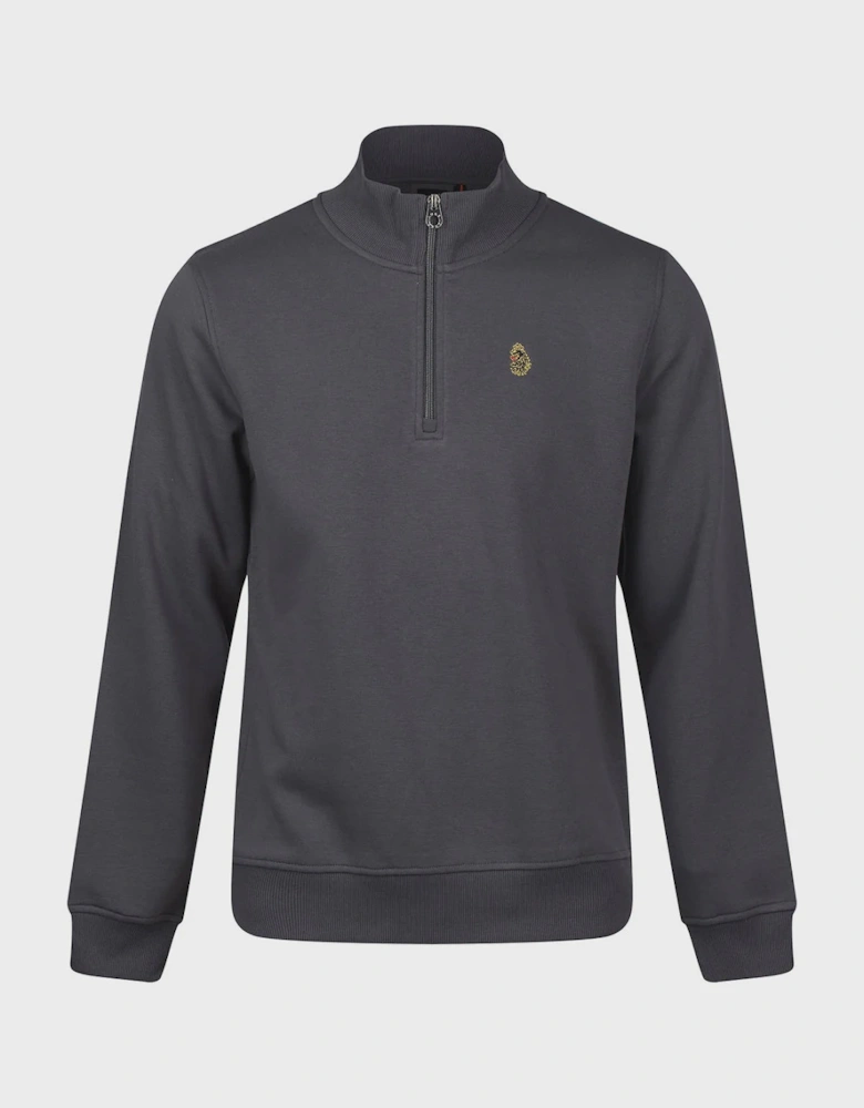 LUKE1977 Sydney 1/4 Zip Sweatshirt - Charcoal