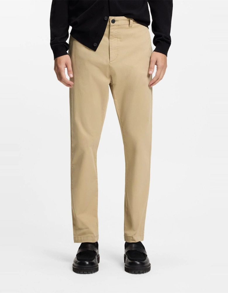 Solid Mid Rise Slim Five Pocket Chinos