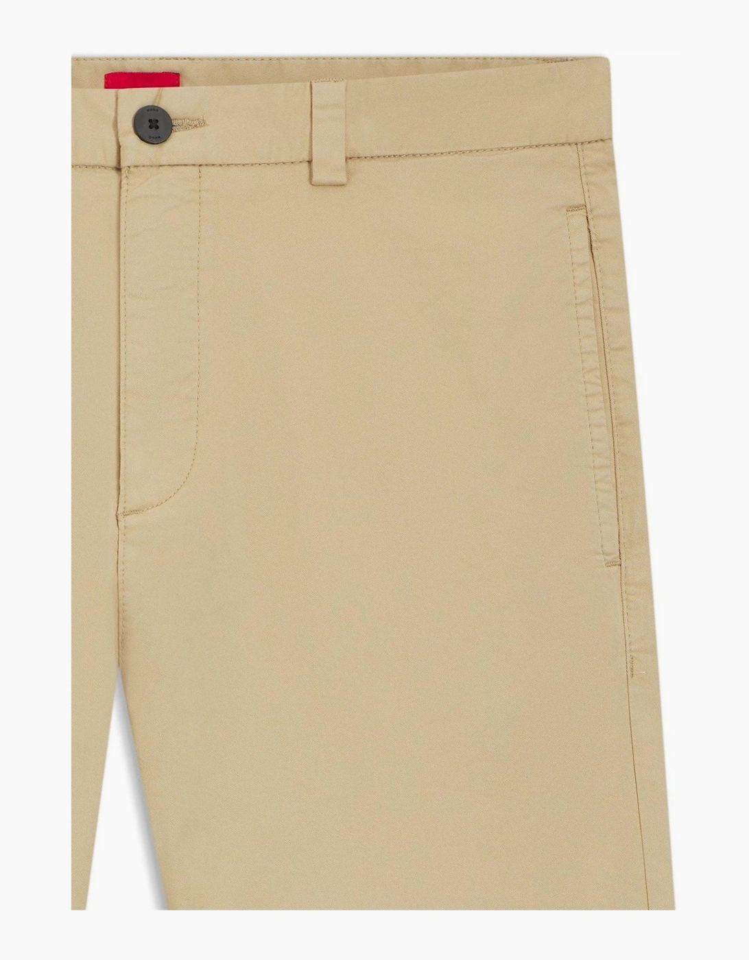 Solid Mid Rise Slim Five Pocket Chinos