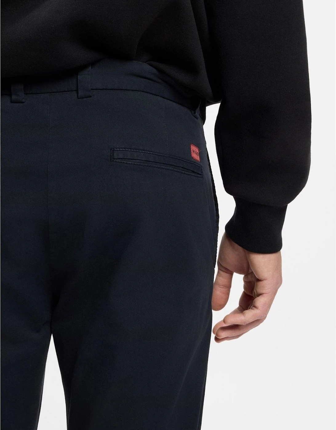 Solid Mid Rise Slim Five Pocket Chinos