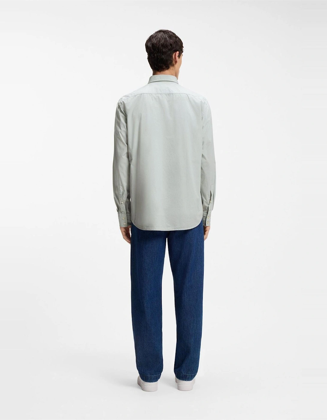 Collared Neck Shirt Collar Long Sleeve Regular Fit Shirt