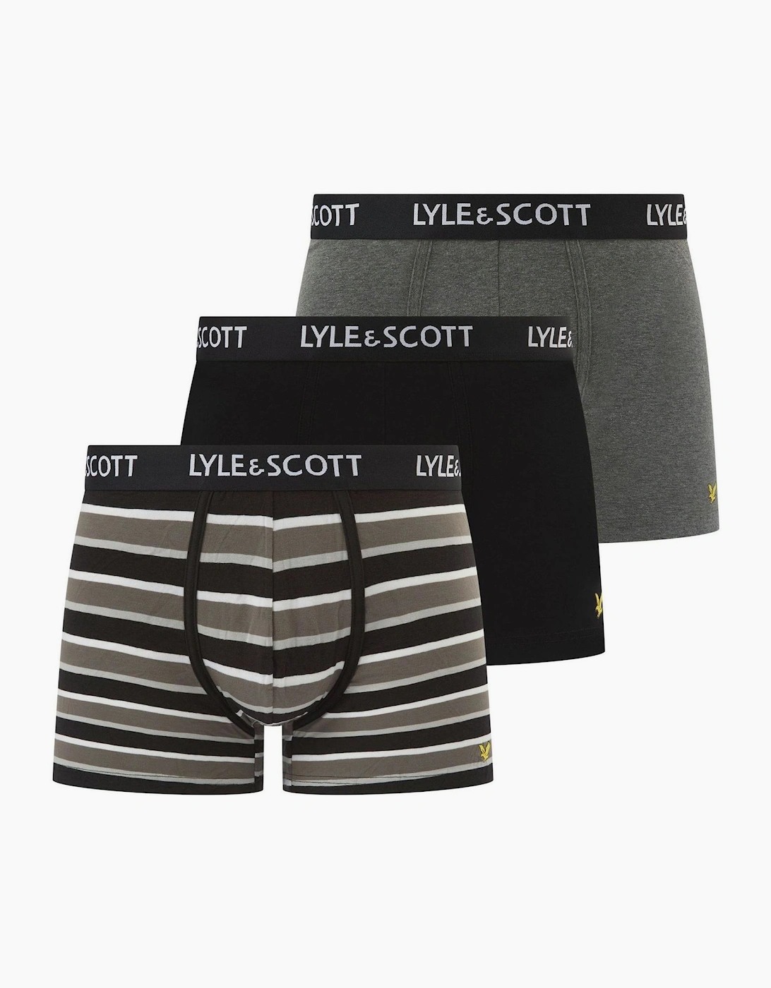 Lyle And Scott Men's Grey Ethan 3Pk - Size Large