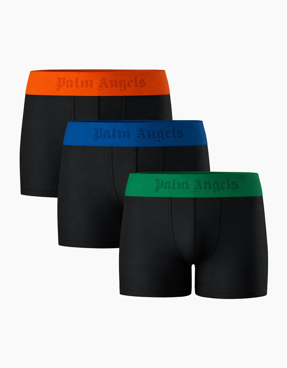 Palm Angels Men's Palm Angels Tri-Pack Embossed Logo Multicolour Boxer Shorts - Black