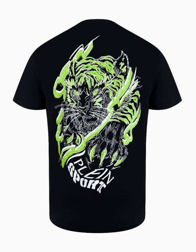 Plein Sport Tiger Fluo Logo Stretch Black T-Shirt