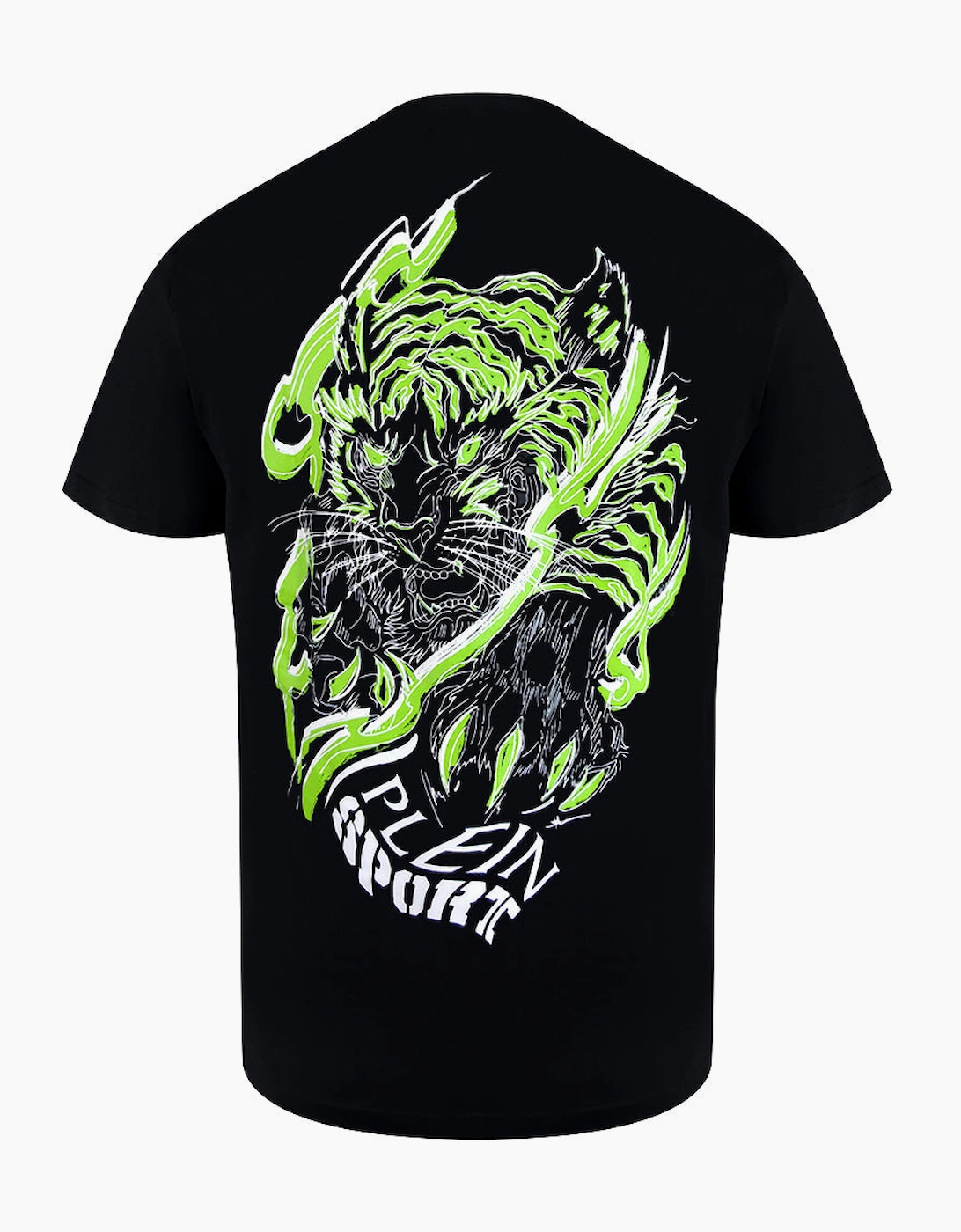 Plein Sport Tiger Fluo Logo Stretch Black T-Shirt