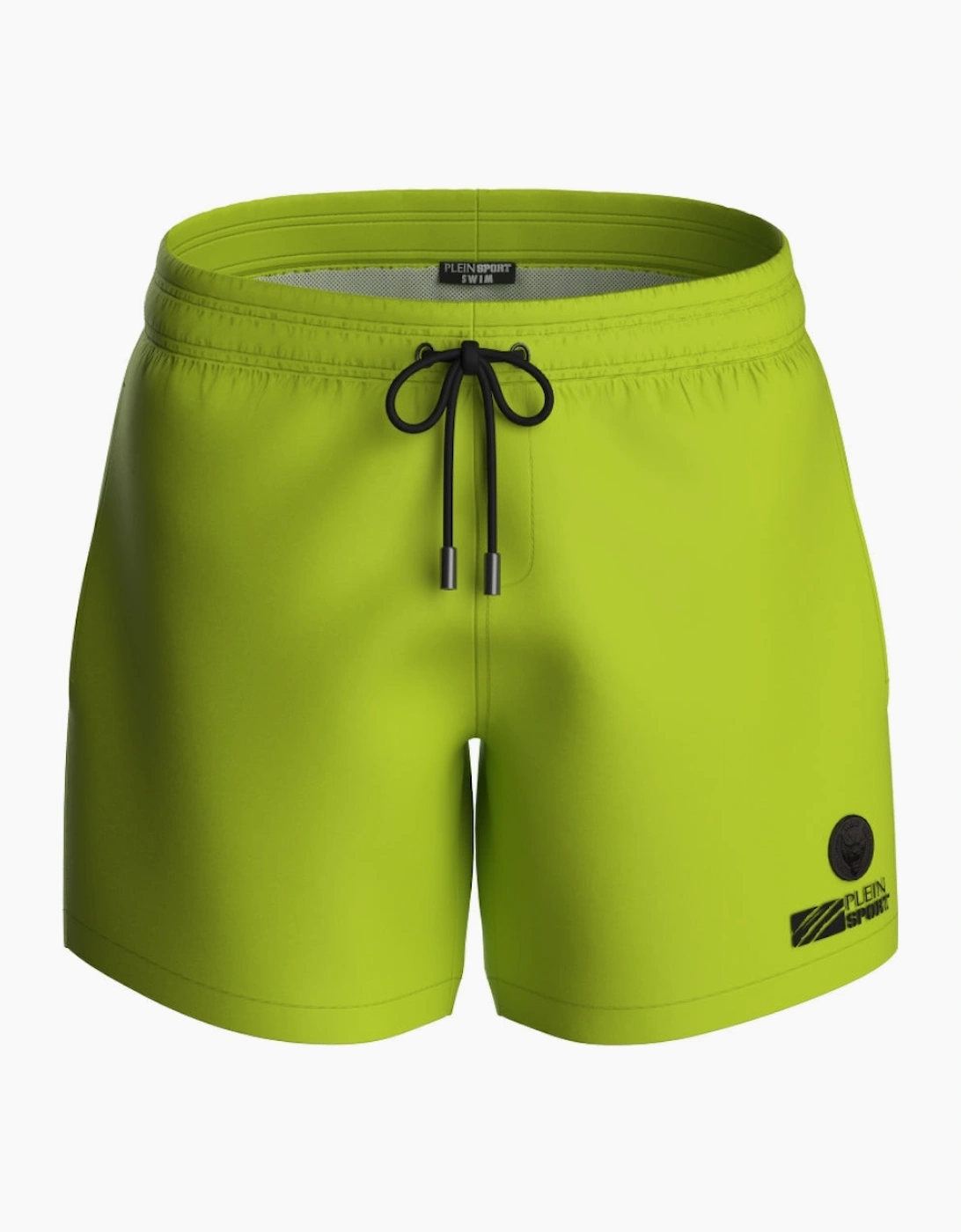 Plein Sport Basic Logo Medium Boardshort Yellow Swim Shorts