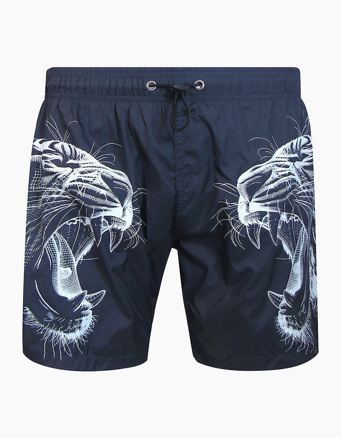 Plein Sport Double Tiger Logo Medium Boardshort Grey Swim Shorts