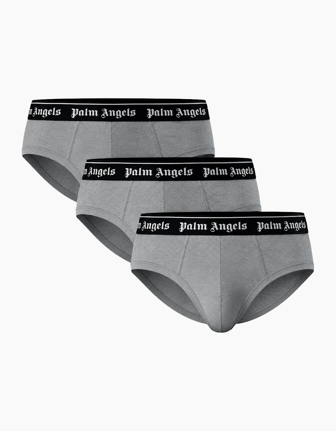Women's Palm Angels Tri-Pack Classic Logo Grey Briefs - Size: 18